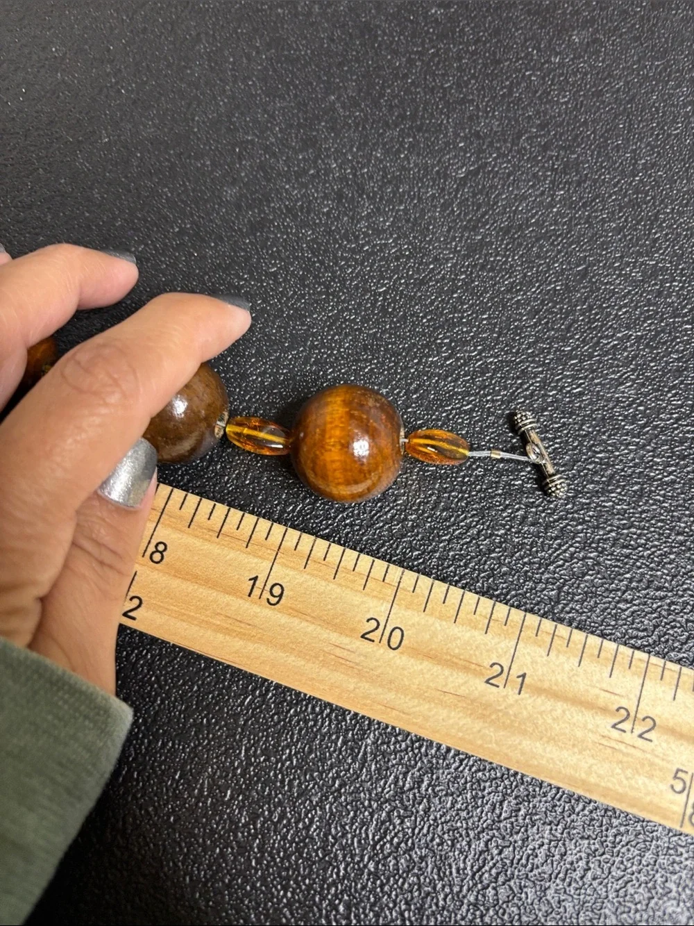 Handmade Chunky Vintage Boho Wooden Bead Necklace - Brown